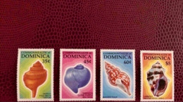 DOMINIQUE 1987 4 V Neuf ** MNH «Mi 1031 A 1035 Coquillage Shells Of Dominica - Coneshells