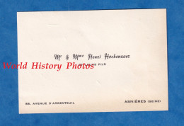 Carte De Visite Ancienne - ASNIERES - Monsieur & Madame Henri HOCHENAUER - 88 Avenue D' Argenteuil - Cartes De Visite
