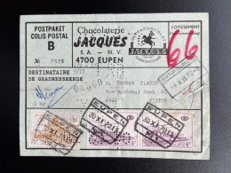 BELGIUM 1970 FREIGHT LETTER EUPEN TO VIRTON 30-11-1970 BELGIE BELGIQUE TRAINS COLIS POSTAL POSTPAKET - Storia Postale