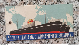 Ar393 Societa' Italiana Di Armamento Sidarma Nave Biglietto Bagagli - Otros & Sin Clasificación