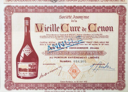 Cenon-Bordeaux 1952: Soc. An. De La Vieille Cure De Cenon + Coupons - Andere & Zonder Classificatie