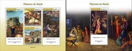 Guinea Bissau 2022, Christmas, Painting, Barocci, Reni, Gentileschi, 4val In BF+BF - Religious