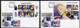 Guinea Bissau 2022, Cinema, Monroe, Kennedy, 4val In BF+BF In 2FDC - Schauspieler