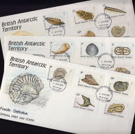 O0022 BRITISH ANTARCTIC TERRITORY 1990, SG 171-85 Fossils  FDC (3 Covers) - Lettres & Documents