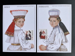 ESTONIA EESTI 1996 FOLK COSTUMES SET OF 2 MAXIMUM CARDS 26-03-1995 ESTLAND - Estonia