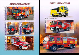 Guinea Bissau 2022, Firemen II, 4val In BF+BF - Firemen