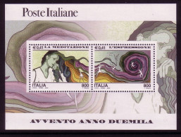 ITALIEN BLOCK 26 POSTFRISCH(MINT) EINTRITT IN DAS JAHR 2000 (VII) ÜBERLEGUNG UND AUSDRUCK - Blocks & Sheetlets