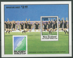 Neuseeland 1991 Rugby-Weltpokal Nationalmannschaft Block 29 Postfrisch (C25635) - Blocs-feuillets