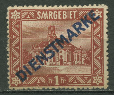 Saargebiet Dienstmarken 1922 Freimarke Mit Aufdruck Type I D 11 I Mit Falz - Ongebruikt