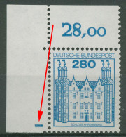 Bund 1982 Burgen & Schlösser Ecke Oben Links Mit Plattenzeichen 1142 Postfrisch - Neufs