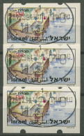 Israel ATM 1994 Tiberias Satz 3 Werte (mit Phosphor) ATM 9.2 Y S9 Gestempelt - Vignettes D'affranchissement (Frama)