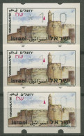 Israel ATM 1994 Jerusalem Satz 3 Werte (ohne Phosphor) ATM 12.2 X S9 Postfrisch - Frankeervignetten (Frama)