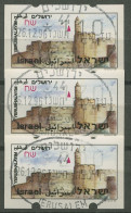 Israel ATM 1994 Jerusalem Satz 3 Werte (ohne Phosphor) ATM 12.2 X S9 Gestempelt - Automatenmarken (Frama)