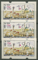 Israel ATM 1994 Akko, Nr. 028, 3 Werte Mit Phosphor ATM 14.4 Y S4 Postfrisch - Automatenmarken (Frama)
