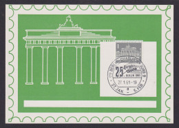Berlin Brandenburger Tor Tolle Sonderkarte Als Briefmarke + SST Grüne Woche 1961 - Storia Postale