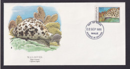 Malediven Südasien Fauna Tiger Porzellanschnecke Schöner Künstler Brief - Maldives (1965-...)