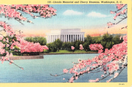 DC61. Vintage US Postcard. Lincoln Memorial And Cherry Blossoms. Washington DC - Washington DC