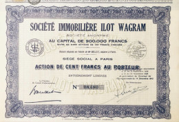 Societe Immobiliere Ilot Wagram Action  - 1929 + Coupons - Andere & Zonder Classificatie
