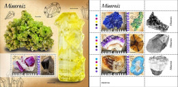 Guinea Bissau 2022, Mineral I, 3val In BF +BF - Minerals