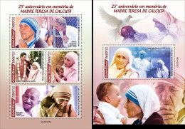 Guinea Bissau 2022, Mother Teresa, Gandhi, 4val In BF+BF - Mahatma Gandhi