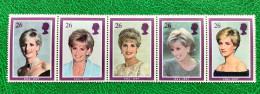Great Britain 1998 Death Of Princess Diana (1997) Mi 1729-1733 Strip MNH (**) - Ungebraucht