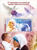 Guinea Bissau 2022, Mother Teresa, Pope J. Paul II, BF - Popes