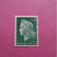 Roulette N°1536Aab 30 C. Vert Gomme Tropicale Numéro Rouge Au Verso - 1967-1970 Marianne (Cheffer)