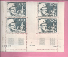 POLYNESIE  POSTE AERIENNE Blocs De 4  Timbres Coin Date21 5 1972  100FR  GENERAL DE GAULLE  SANS CHARNIERE  RARE - Nuevos