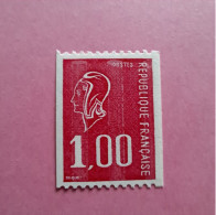 Roulette N°1895a 1 F. Rouge Numéro Rouge Au Verso Cote 2024 3€ - 1971-1976 Marianne De Béquet