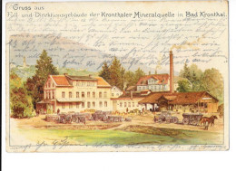 Gruss Aus Füll Und Direktionsgebäude Der Kronthaler Mineralquelle In Bad Kronthal 1900 - édit. Ritter & Kloeden  + Verso - Kronberg