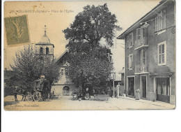 Chamoux - Place De L'Eglise - Diligence Malle-poste - édit. L. Blanc 298 + Verso - Chamoux Sur Gelon