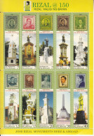 2011 Philippines RIZAL Monuments Stamps On Stamps Miniature Sheet Of 10  MNH - Philippines