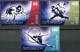 Austria 2021. Sports And Floor (MNH OG) Set Of 3 Stamps - Nuevos