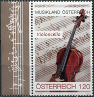 Austria 2023. Musical Country Austria. Violoncello (II) (MNH OG) Stamp - Unused Stamps