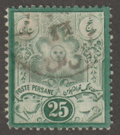 Persia, Middle East, Stamp, Scott#52, Used, Hinged, 25ch, Green, - Irán