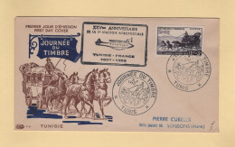 Tunisie - Journee Du Timbre - 1952 - XXVe Anniversaire De La 1ere Liaison Aeropostale - Briefe U. Dokumente