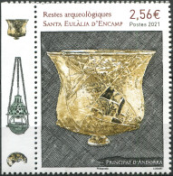 Andorra [Fr.] 2021. Gold Chalice, Santa Eulalia Church (MNH OG) Stamp - Unused Stamps