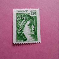 Roulette N°2103a 1 F 20 Vert Numéro Rouge Au Verso - 1977-1981 Sabine Of Gandon