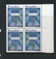 ECUADOR -  2002- EMELC FOOTBALL CLUB  BLOCK OF 4 MINT NEVRE HINGED, SG £29 - Equateur