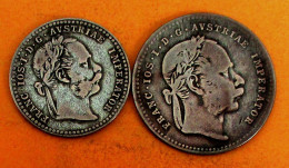 AUTRICHE. LOT, 10 Et 20  KREUZER 1869 ..TTB..  Argent.. Silver. - Austria