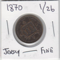 Jersey 1870 Coin Queen Victoria One Twentysixth Of A Shilling Condition Fine - Jersey