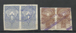 ESTLAND Estonia 1919 Stempelmarken Documentary Tax First Issue, 1 Mk. & 3 Mk. As Pairs, O - Estonia