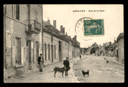 51 - ANGLURE - RUE DE LA GARE - CARTE ENVOYEE PAR LOUIS MOREY FROMAGER CHEZ THOMASSIN - Anglure