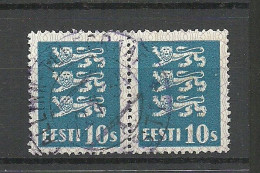 Estland Estonia 1934 O TALLINN-TELEGRAAF Violet Cancel Michel 79 As Pair - Estonia