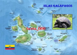 Ecuador UNESCO Galapagos Islands Map New Postcard * Carte Geographique * Landkarte - Equateur