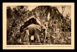 MISSIONS - CEYLAN - OBLATS DE MARIE IMMACULEE - ELEPHANT DEVANT N-D DE LOURDES - Missionen