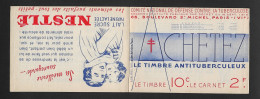 CARNET DE VIGNETTES - COMITE DE DEFENSE CONTRE LA TUBERCULOSE 1935 - FORMAT PLIE 13 X 9 CM - VIGNETTES COLLEES - Cinderellas