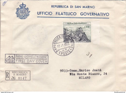 1952 SAN MARINO - N° 475 Panorama 500 Lire  Su BUSTA PRIMO GIORNO - Otros & Sin Clasificación