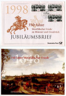 Germany 1998 FDC Folder & Postcard Scott 1993 - Peace Of Westphalia, End Of 30 Years War 350th Anniversary - 1991-2000