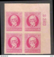 575  2c Imperforated - Block With Plate Number - No Gum - Cb - 2,55 - Nuevos